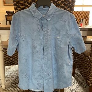 Huk Men's Light Blue Palm Pattern Shirt